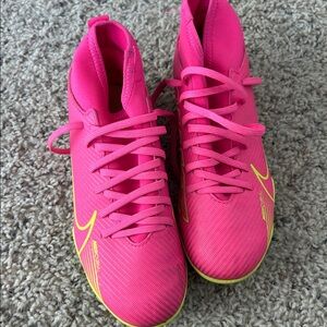 Nike Bright Pink and Yellow Cleats